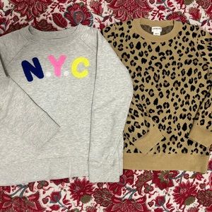 EUC Crewcuts- Leopard Sweater & NYC Sweatshirt